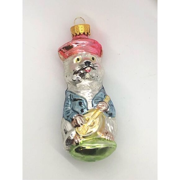 Old World Glass Radko Style Holiday Ornament Animal with Instrument Bear and Gui - Picture 14 of 16